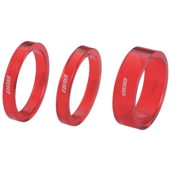 BBB BHP-37 Spacers TransSpace 2x5/1x10mm 1.1/8" Rood