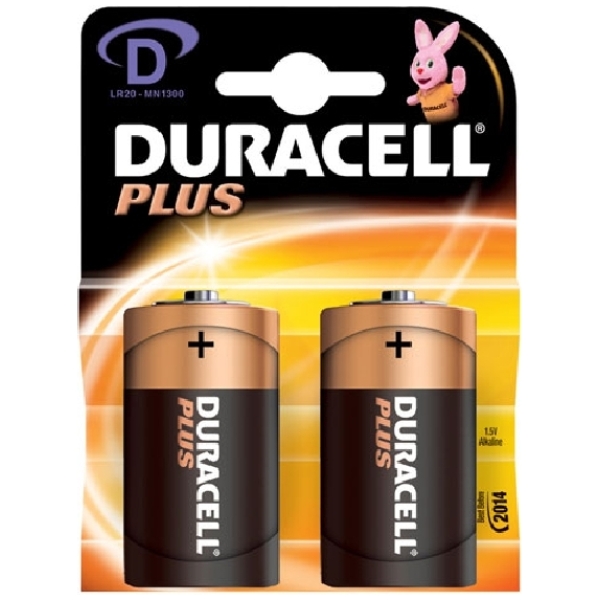Batterijen Duracell monocell MN1300 per 2 op kaart