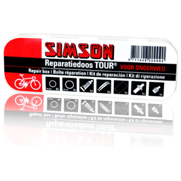 Simson REPARATIEDOOS TOUR VOOR ONDERWEG Zwart-rood