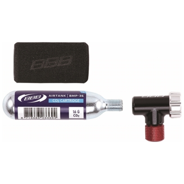 BBB BMP-34 Minipomp Co2 EasyAir Pomp + Cartridge Zwart