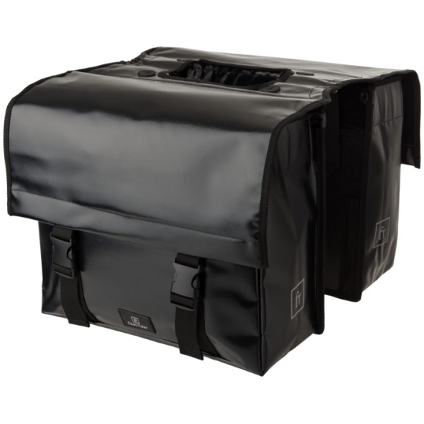 Fastrider dubbele tas tarpaulin Zwart