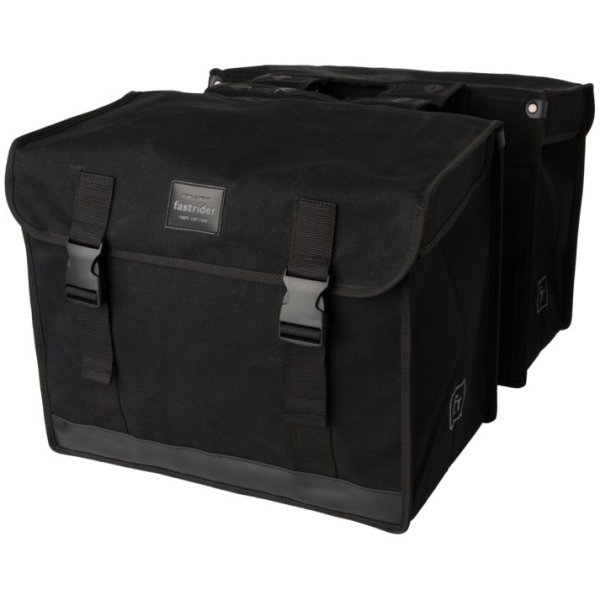 Fastrider Fr canvas 65l dubbele fietstas basics mik Zwart