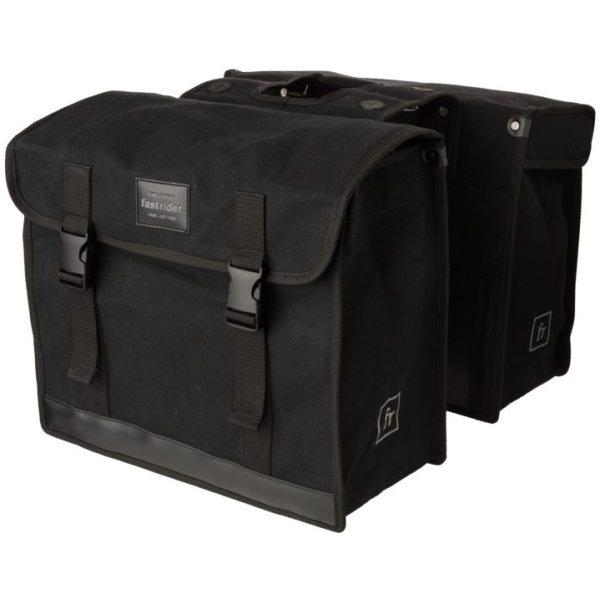 Fastrider dubbele tas canvas 36 Zwart