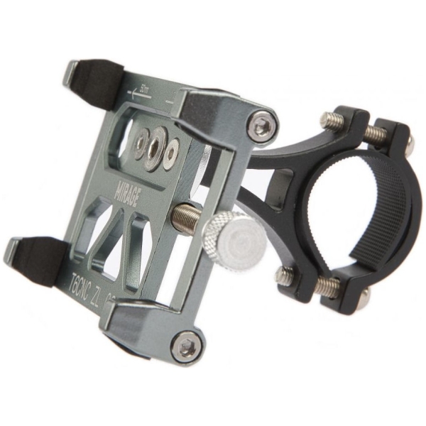 Mirage telefoonhouder alu m/bracket, gun metal Blauw Metallic