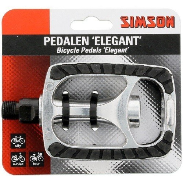 Simson pedalen Elegant Zilver|Zwart